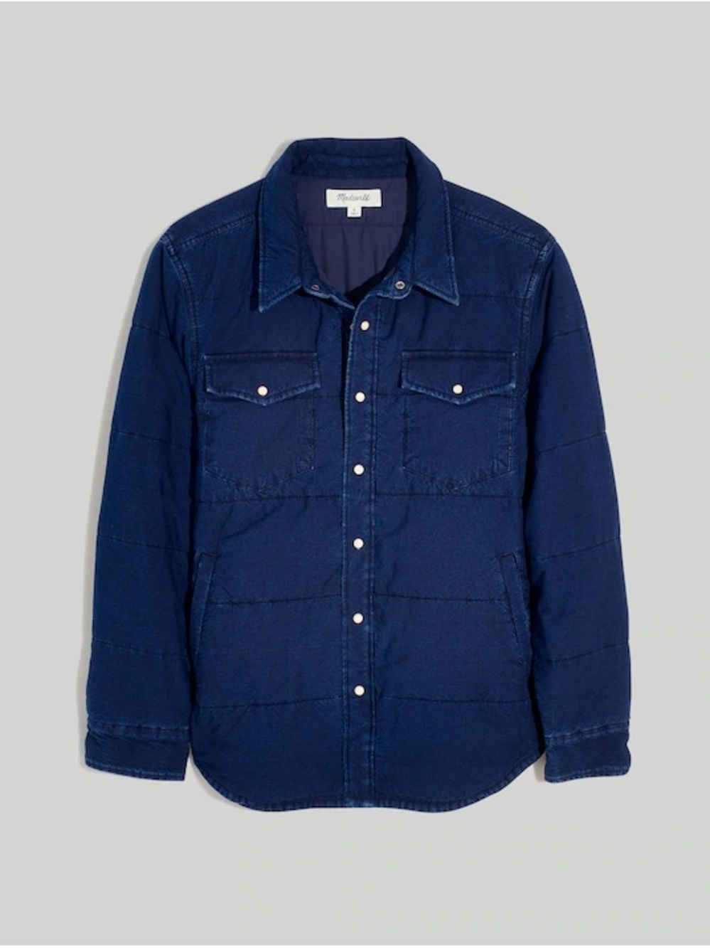 MADEWELL Men’s Size Medium Quilted Indigo Western Style Shirt Jacket NEW!
